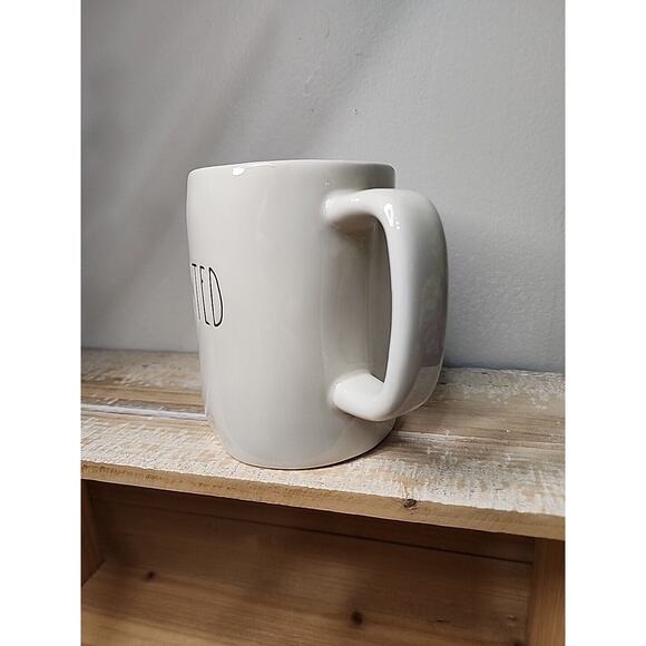 Rae Dunn HAUNTED Coffee Mug Cup White Mug BLACK INSIDE - Picture 2 of 6